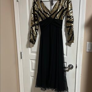 Elegant Black and Gold Dress